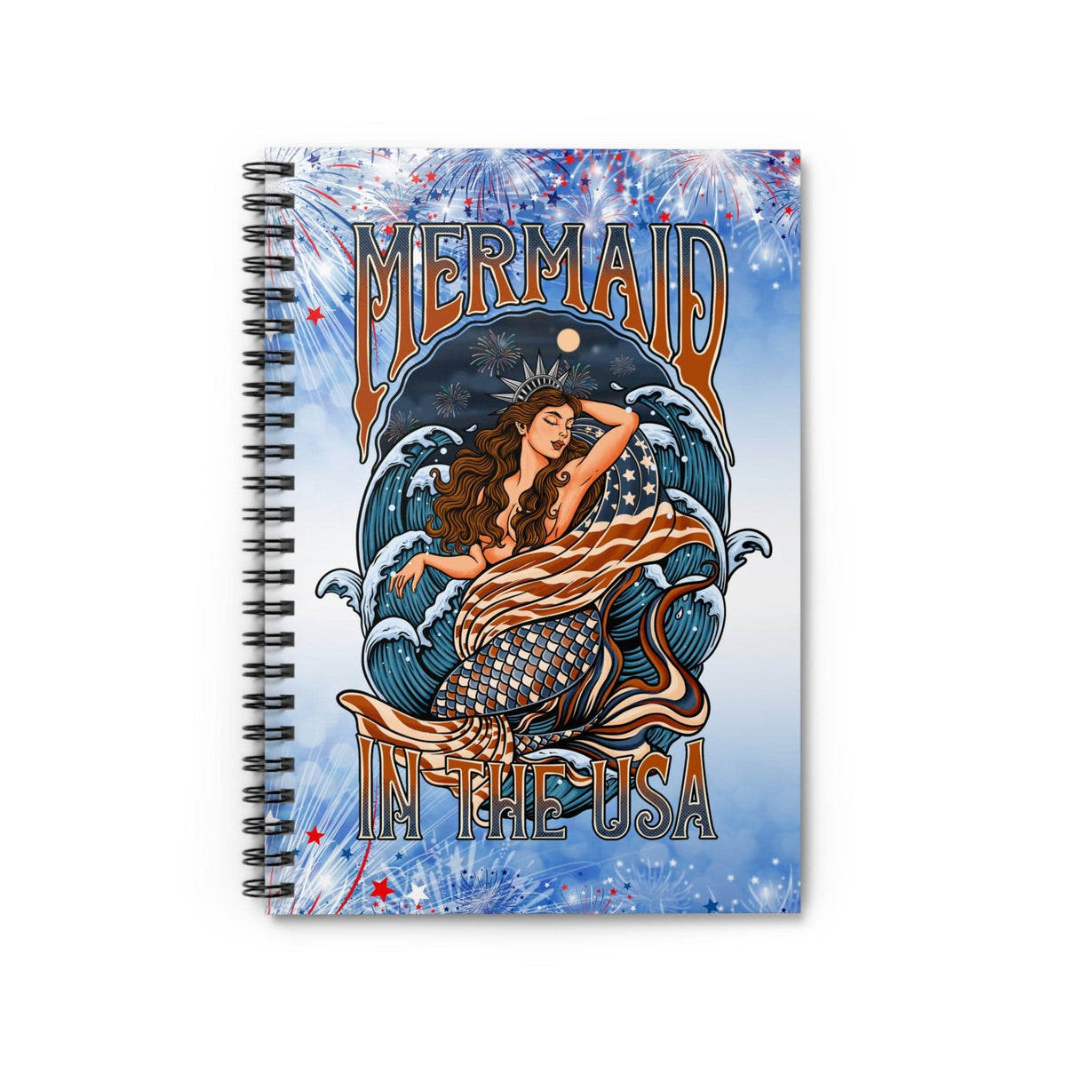 Mountains & Mermaids Lady Liberty Notebook One Size 15292093954333488272