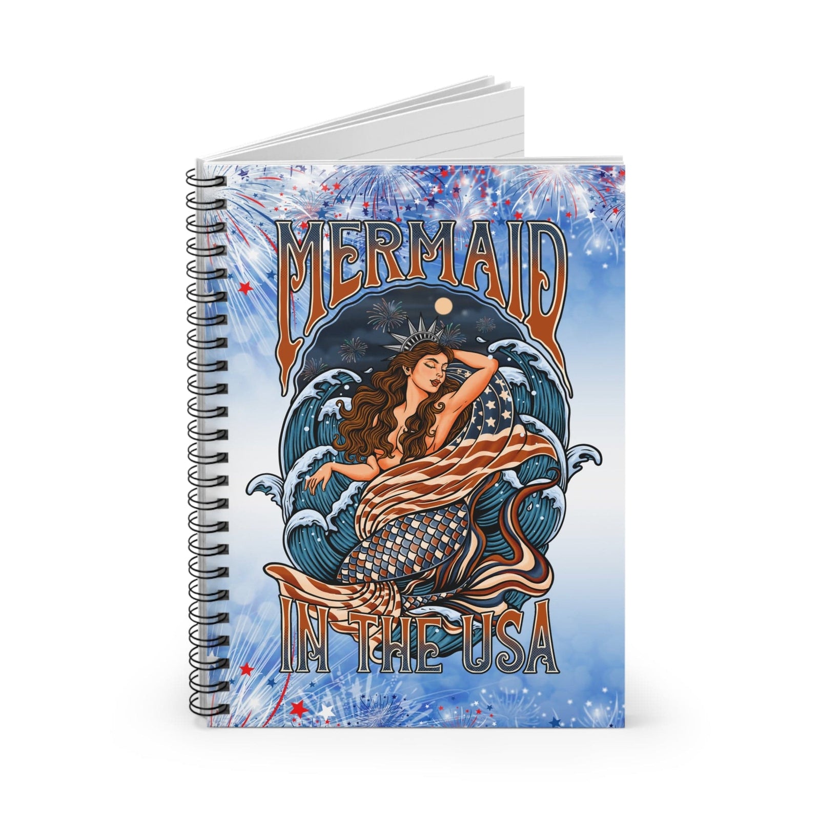 Mountains & Mermaids Lady Liberty Notebook One Size 15292093954333488272
