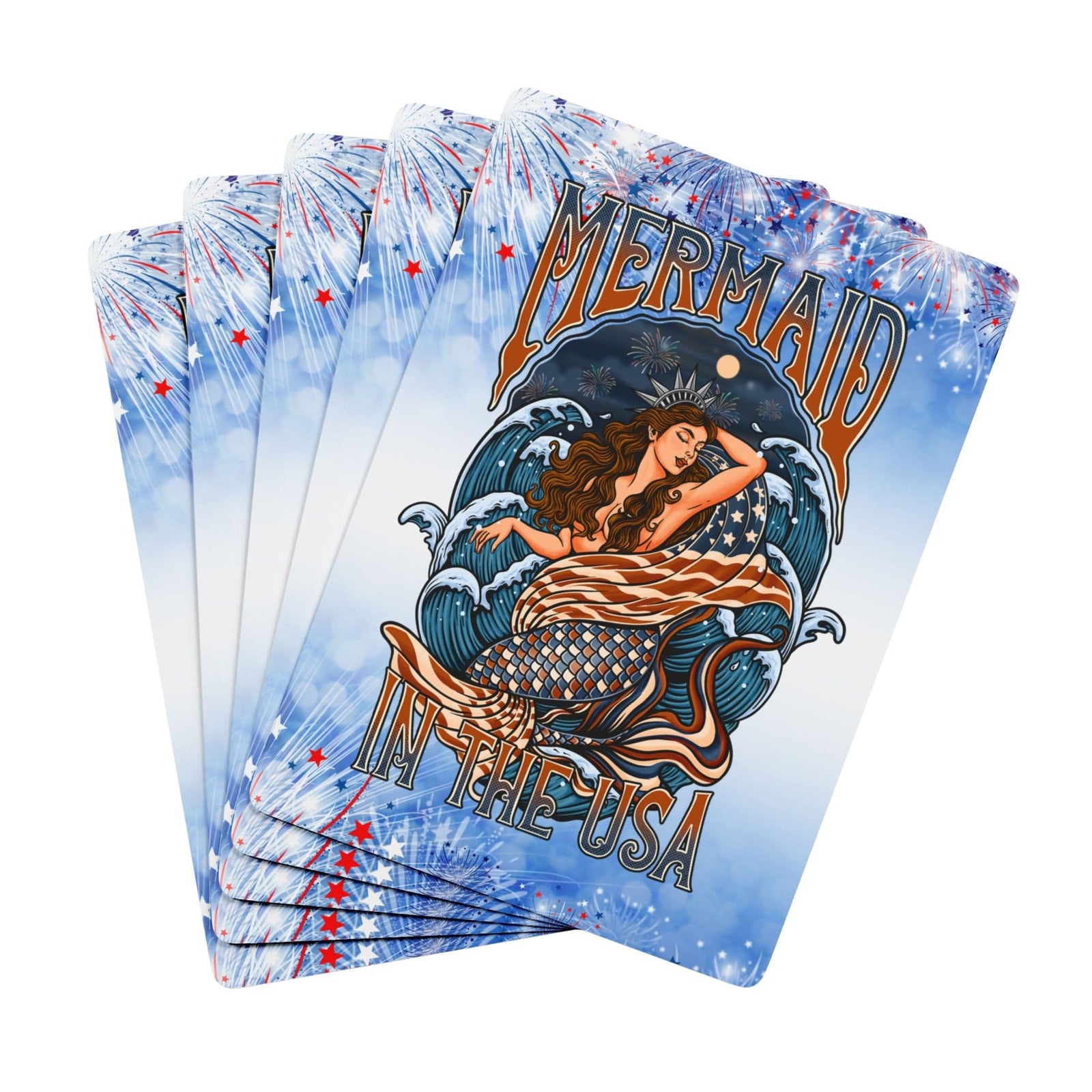 Mountains & Mermaids Lady Liberty Playing Cards 2.5" x 3.5" / White / Semi Glossy 19611400149062825400