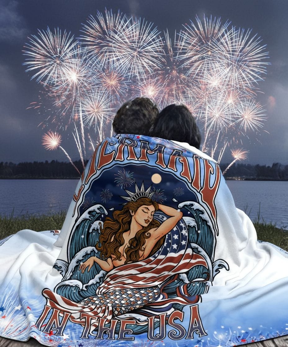 Mountains & Mermaids Lady Liberty Plush Blanket