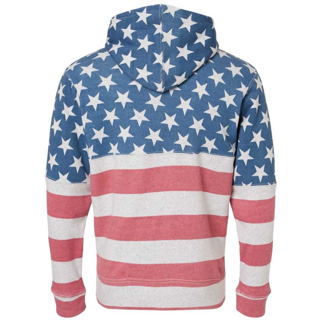 Mountains & Mermaids Lady Liberty's Favorite Fleece Pullover Hoodie (Stars & Stripes)