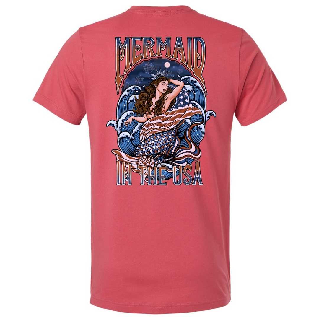 Mountains & Mermaids Lady Liberty Short Sleeve T-Shirt (Heather Red) Small MM4741