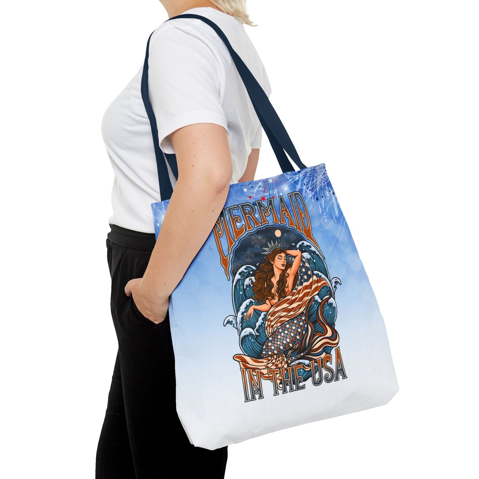 Mountains & Mermaids Lady Liberty Tote Bag 18" × 18'' 94257036205168650831