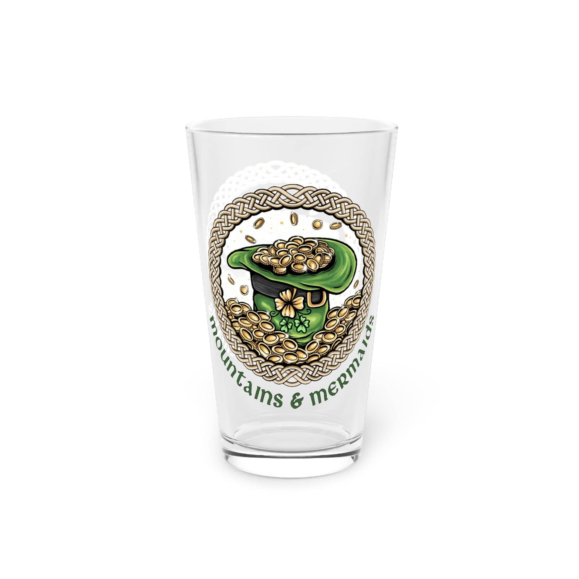 Mountains & Mermaids Leprechaun's Luck Pint Glass, 16oz 16oz 32009222729099146456