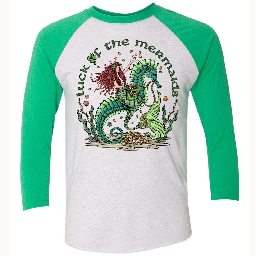 Mountains &amp; Mermaids Luck Of The Mermaids Baseball T-Shirt Small MM3985
