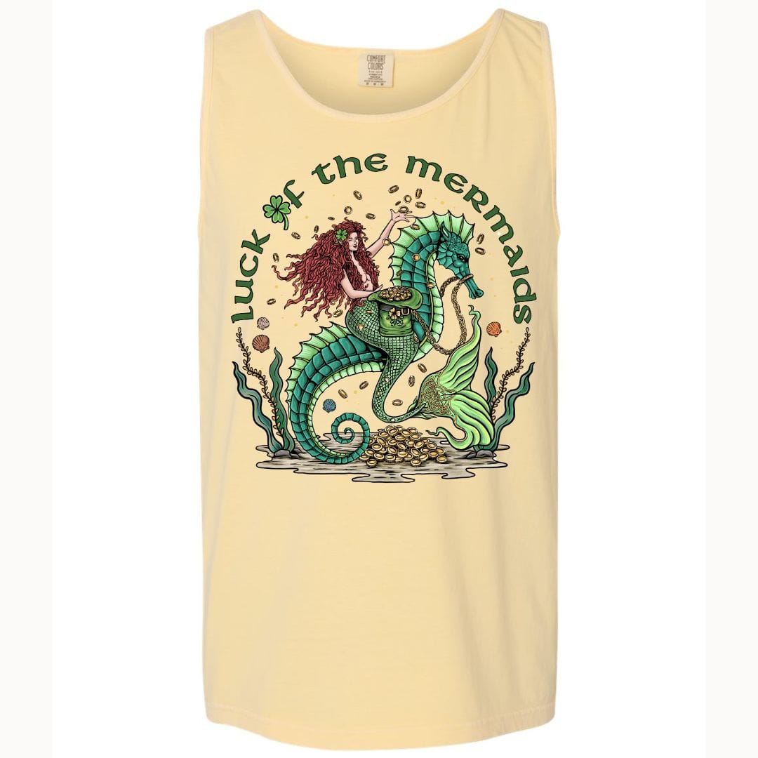 Mountains & Mermaids Luck Of The Mermaids Boyfriend Tank Small / Sunshine