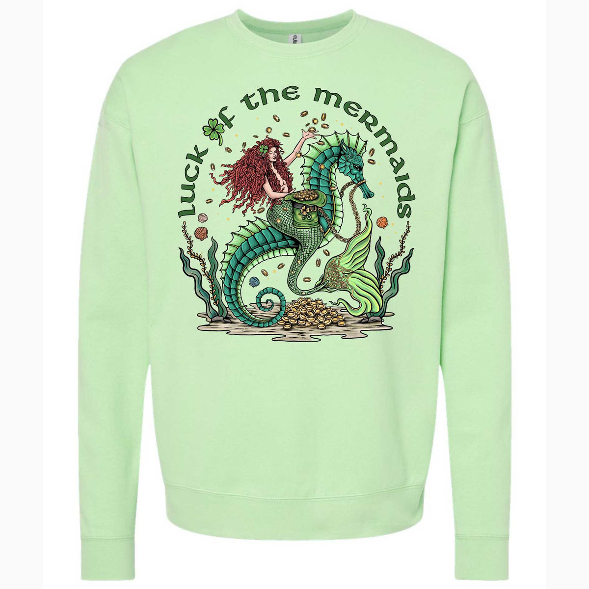 Mountains &amp; Mermaids Luck Of The Mermaids Crewneck Sweatshirt - Island Mint Small MM3949