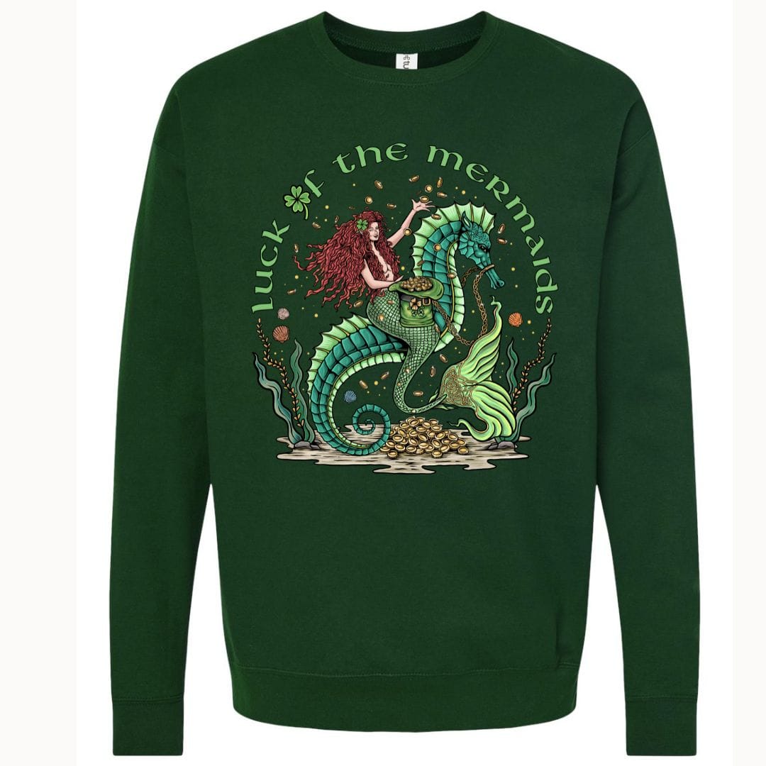 Mountains & Mermaids Luck Of The Mermaids Crewneck Sweatshirt Small / Forest