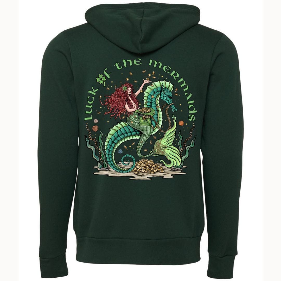 Mountains & Mermaids Luck Of The Mermaids Fleece Zip Hoodie Small / Forest MM3925