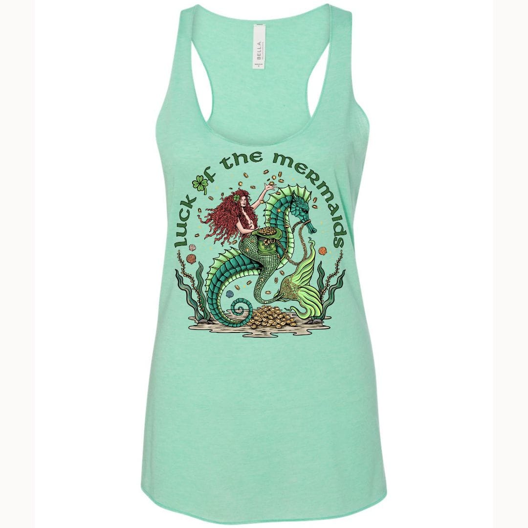 Mountains & Mermaids Luck Of The Mermaids Racerback Tank Small / Mint MM4008