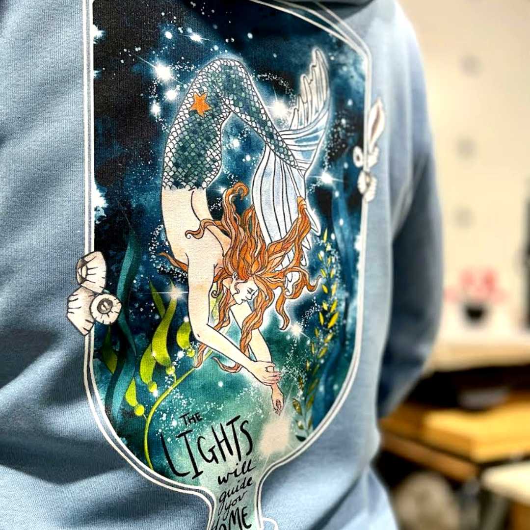 Mountains & Mermaids Luminary Mermaid Fleece Zip Hoodie Small MM1149