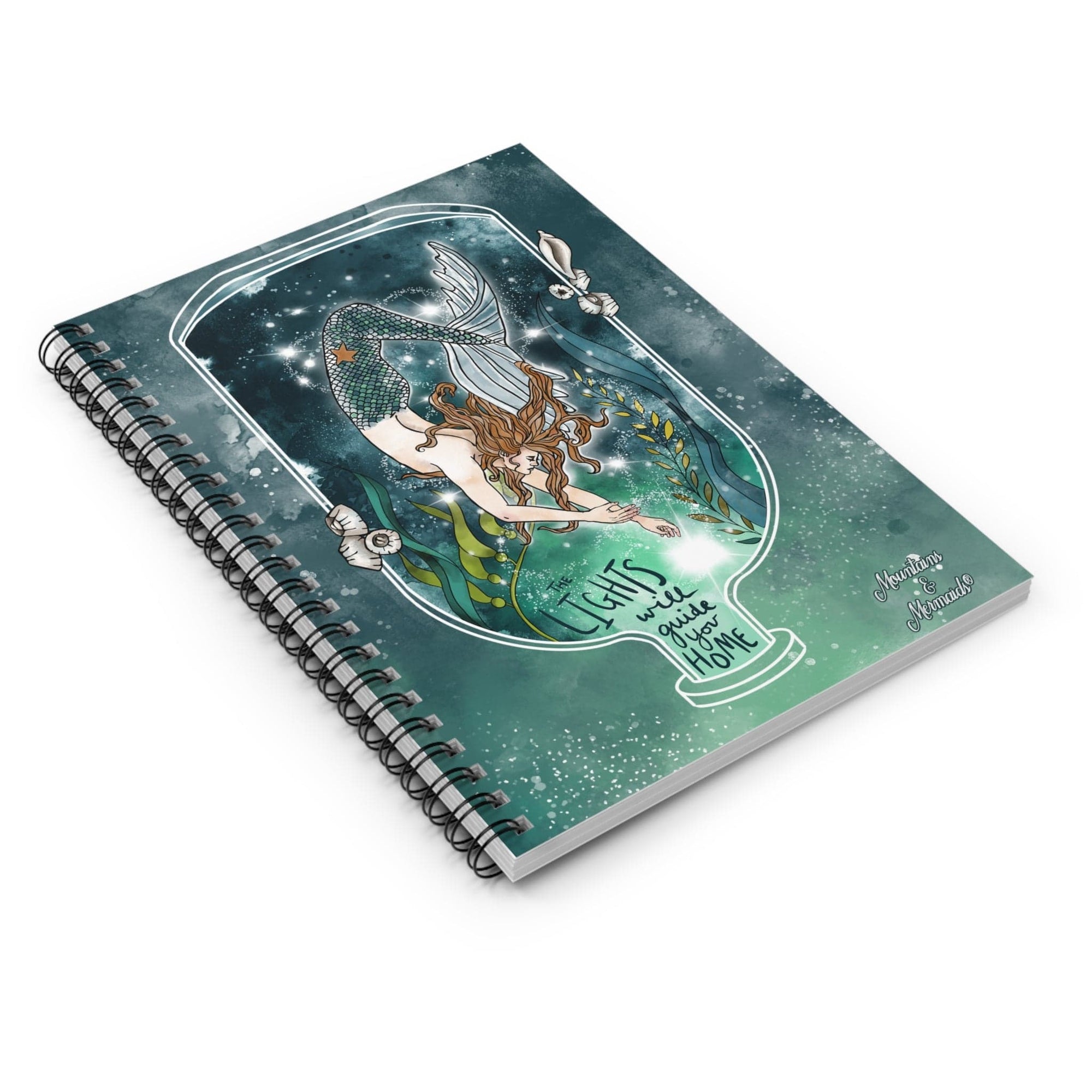 Mountains & Mermaids Luminary Mermaid Spiral Notebook - Ruled Line One Size 24846611070062245175