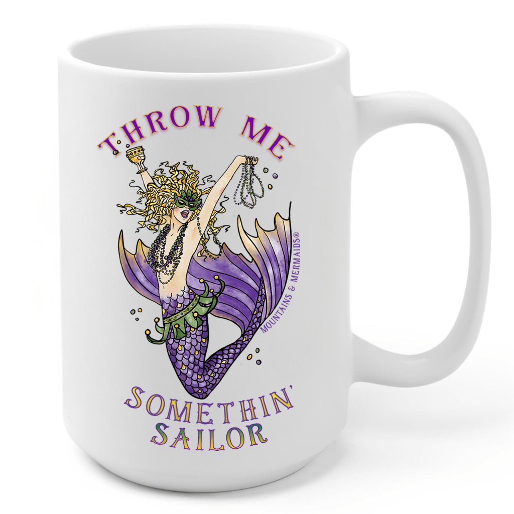 Mountains &amp; Mermaids Mardi Gras Mermaid Coffee Mug MM783