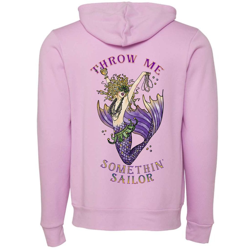 Mountains & Mermaids Mardi Gras Mermaid Full-Zip Fleece Hoodie Small / Lilac