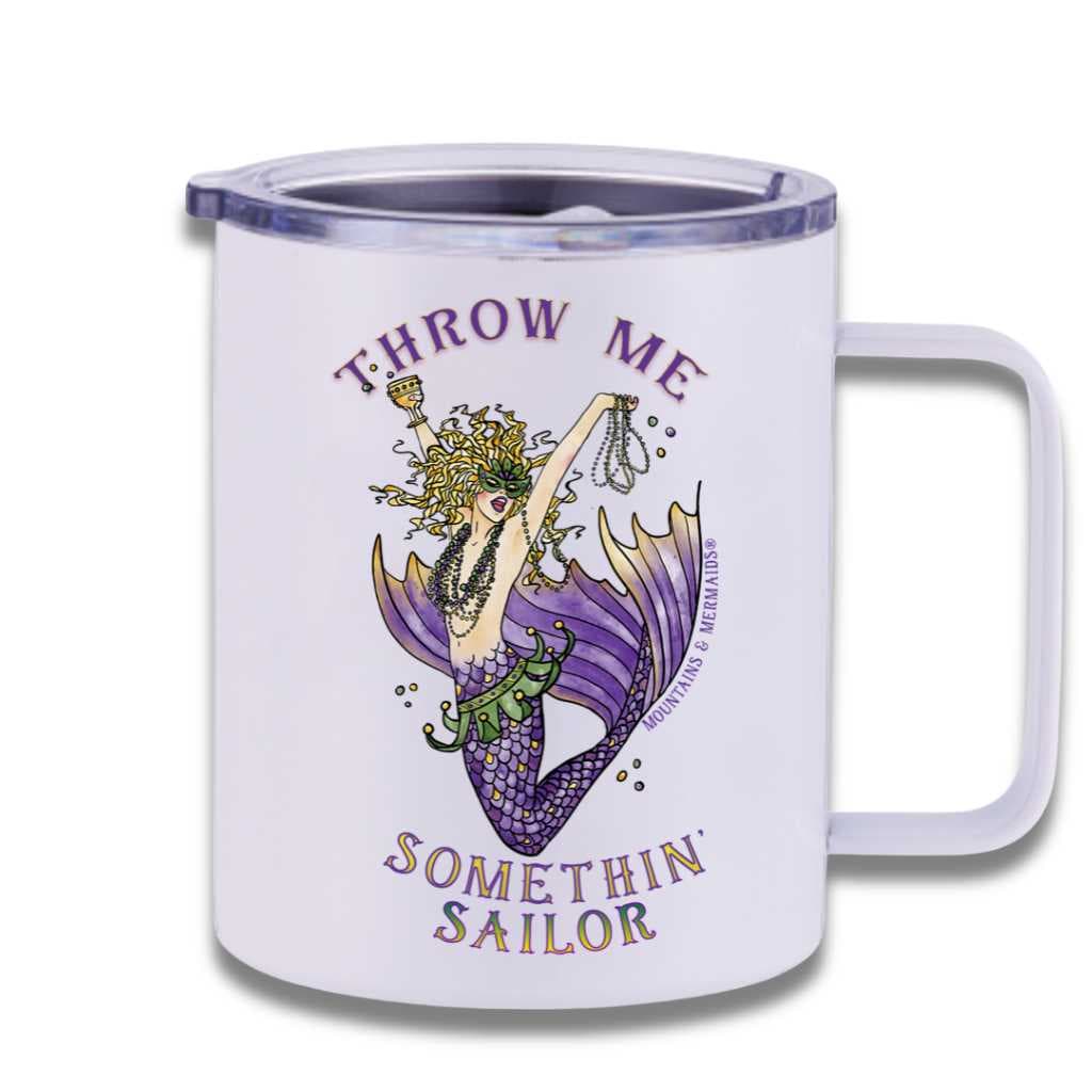 Mountains &amp; Mermaids Mardi Gras Mermaid Insulated Travel Mug MM6081