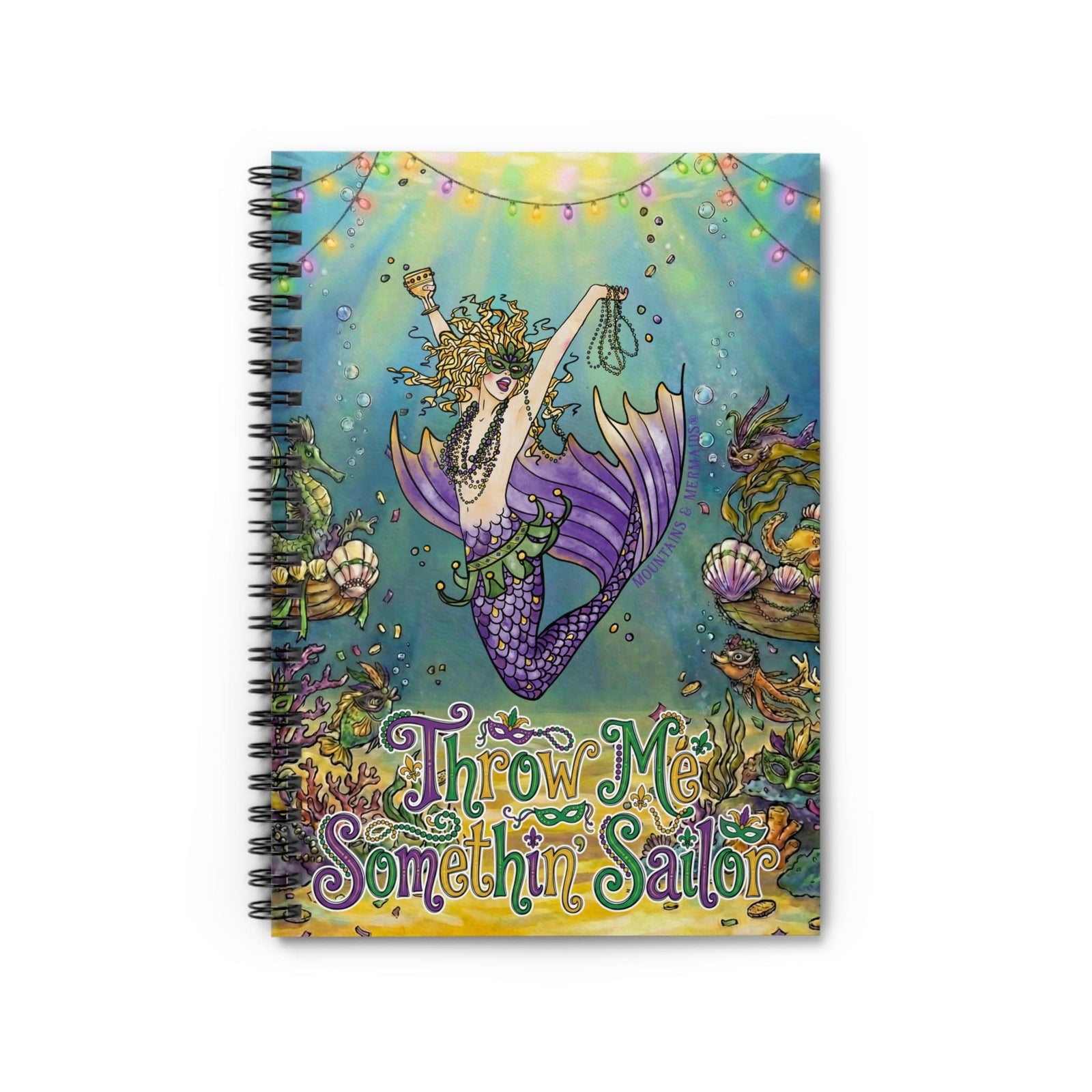 Mountains & Mermaids Mardi Gras Mermaid Notebook One Size 32978655453249212757