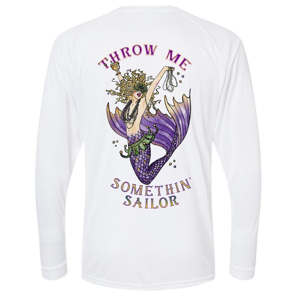 Mountains & Mermaids Mardi Gras Mermaid Performance Sun Shirt (Yellow) Small MM2877