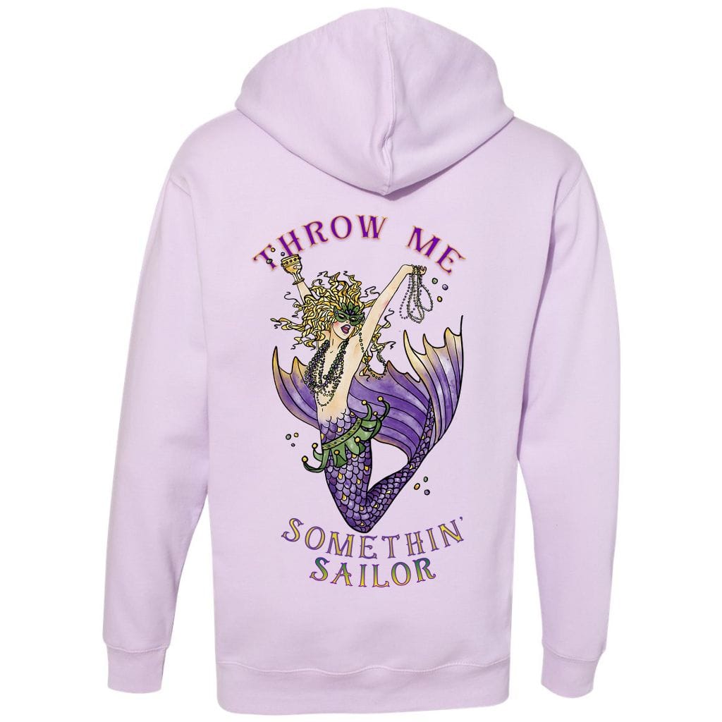 Mountains & Mermaids Mardi Gras Mermaid Pullover Hoodie Small / Lavender MM2883
