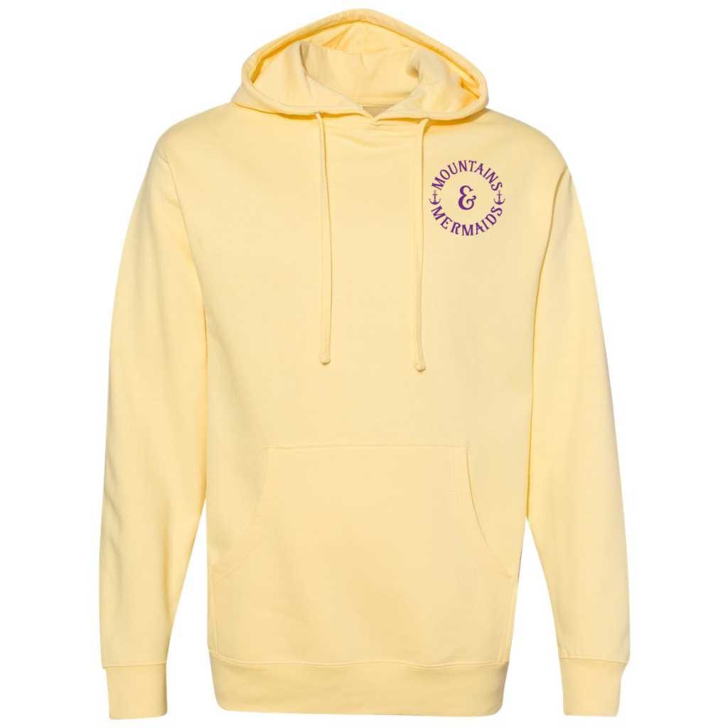 Mountains & Mermaids Mardi Gras Mermaid Pullover Hoodie (Yellow) Small MM2883