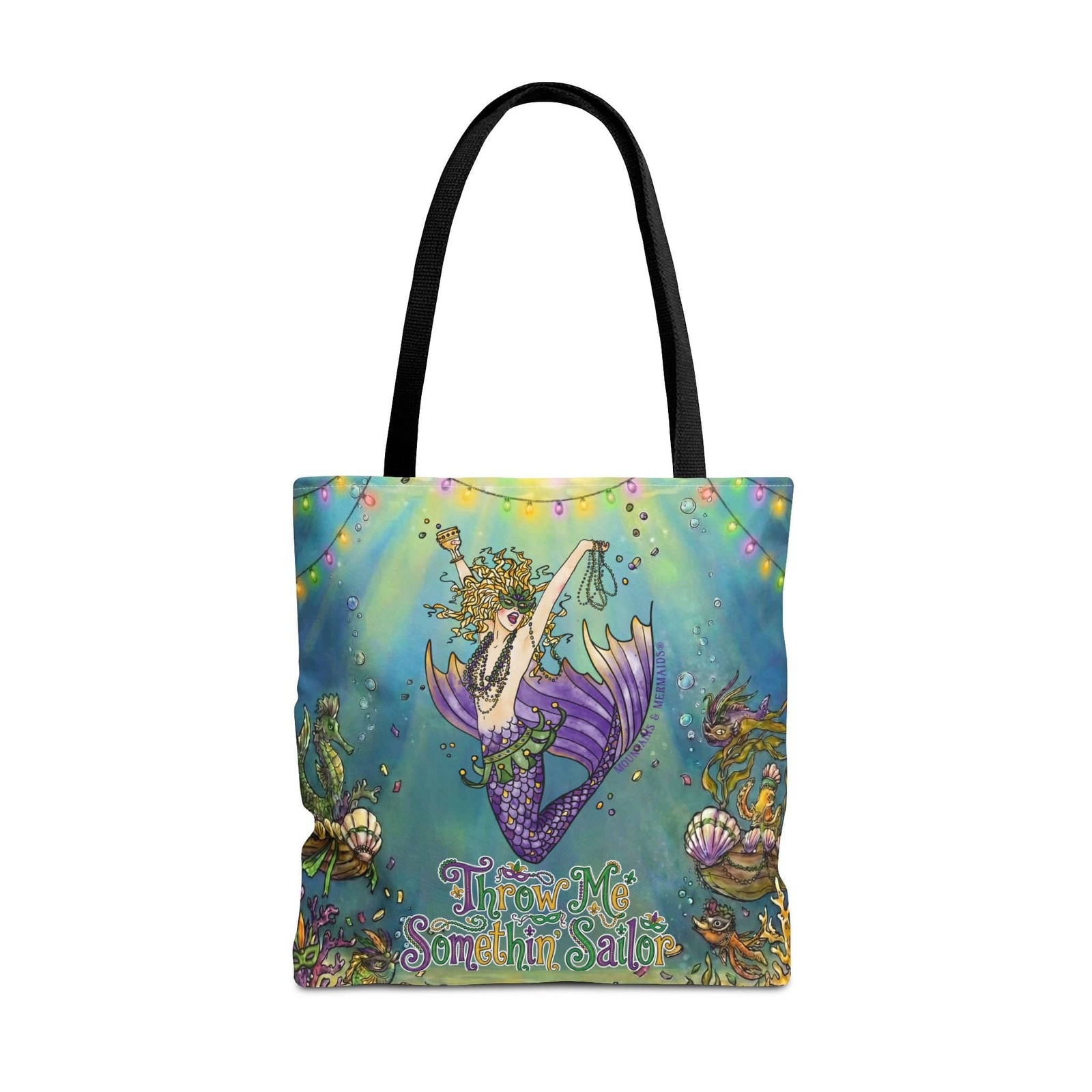 Mountains & Mermaids Mardi Gras Mermaid Tote Bag 18" × 18'' 31316154927268203552