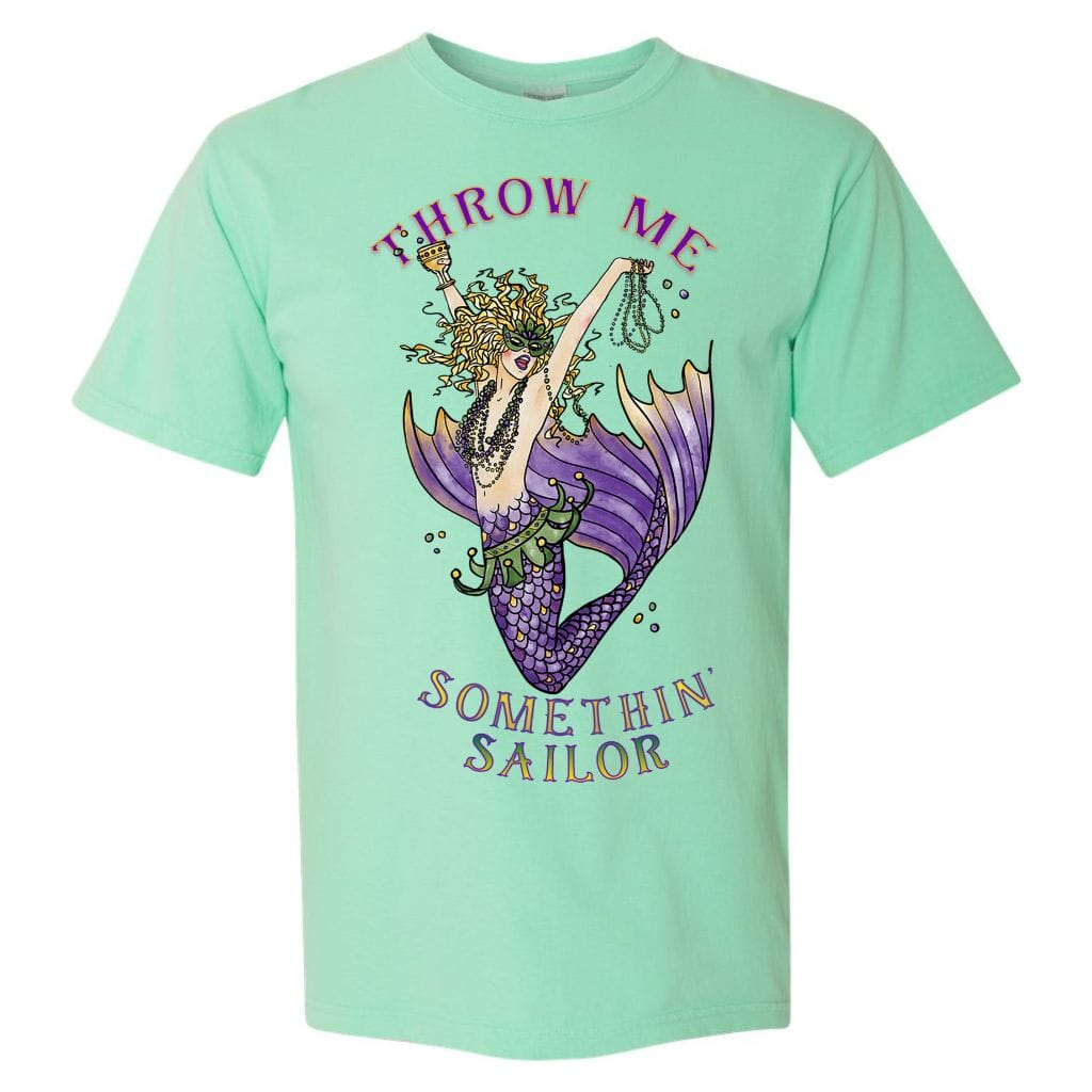 Mountains & Mermaids Mardi Gras Mermaid Unisex T-Shirt Small / Island Reef