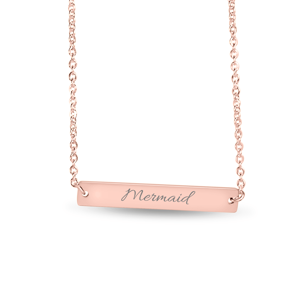 Mountains & Mermaids Mermaid Horizontal Bar Necklace 18K Rose Gold Finish OP65PL03