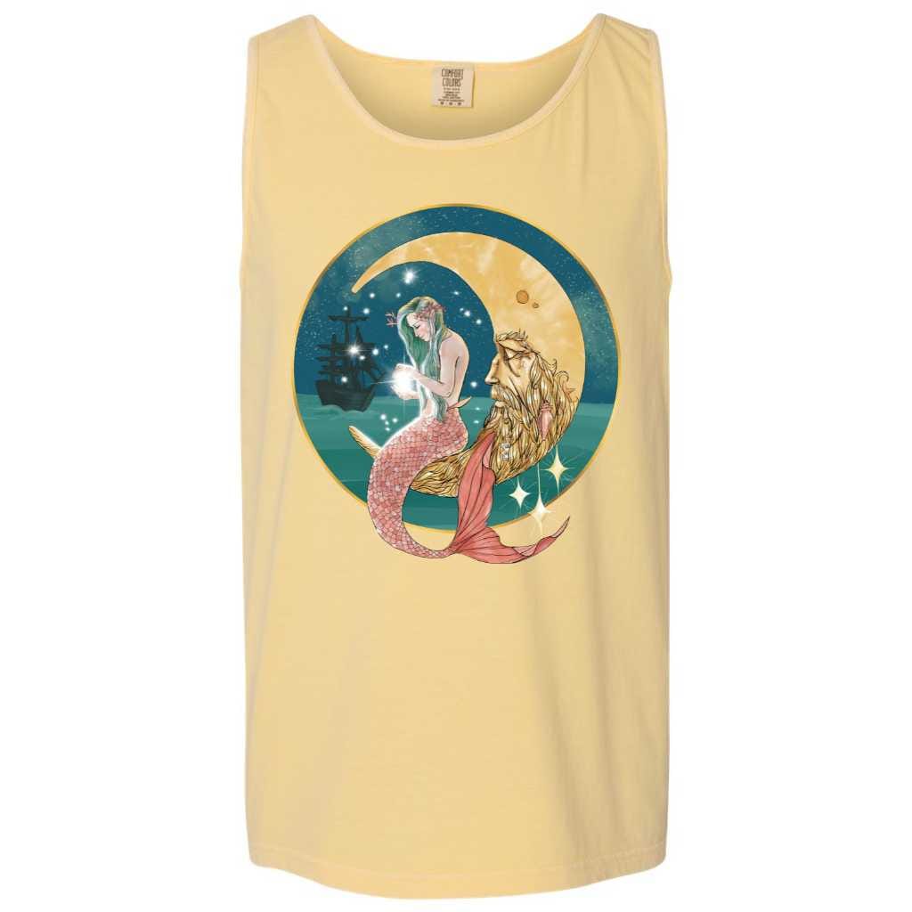 Mountains & Mermaids Mermaid In The Moon Boyfriend Tank Small / Soft Yellow MM2200