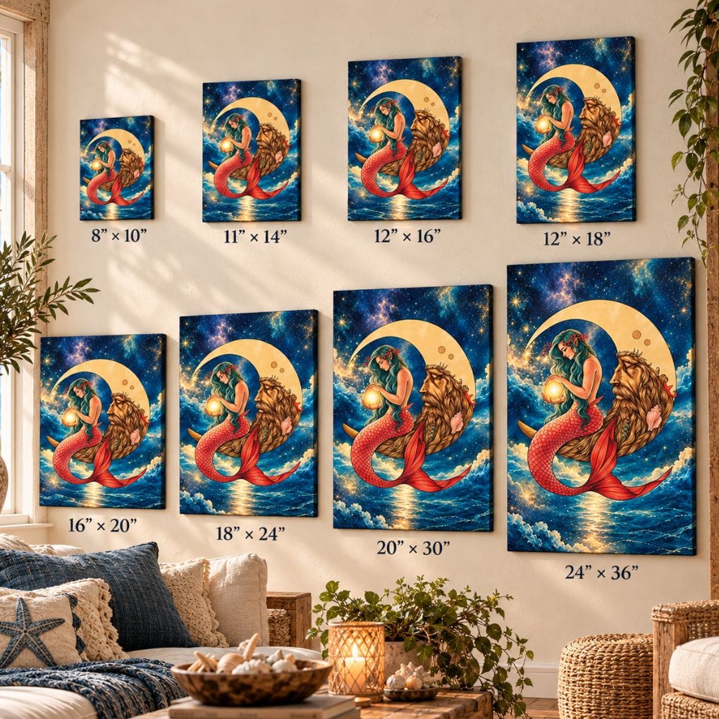 Mountains & Mermaids Mermaid In The Moon Canvas Wall Art