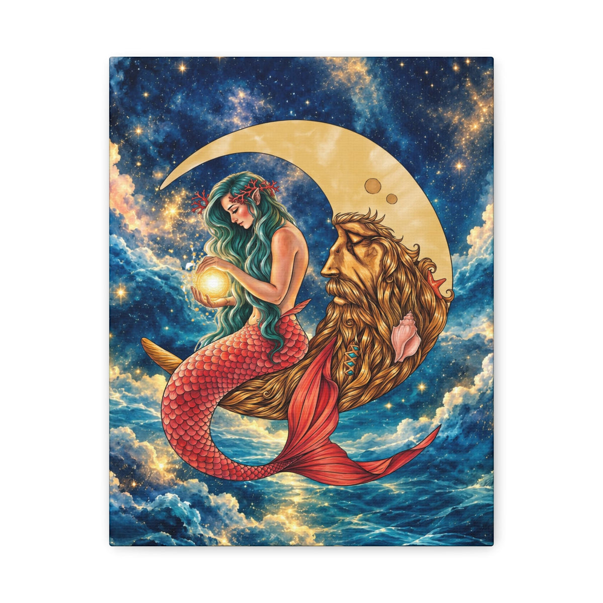 Mountains & Mermaids Mermaid In The Moon Canvas Wall Art