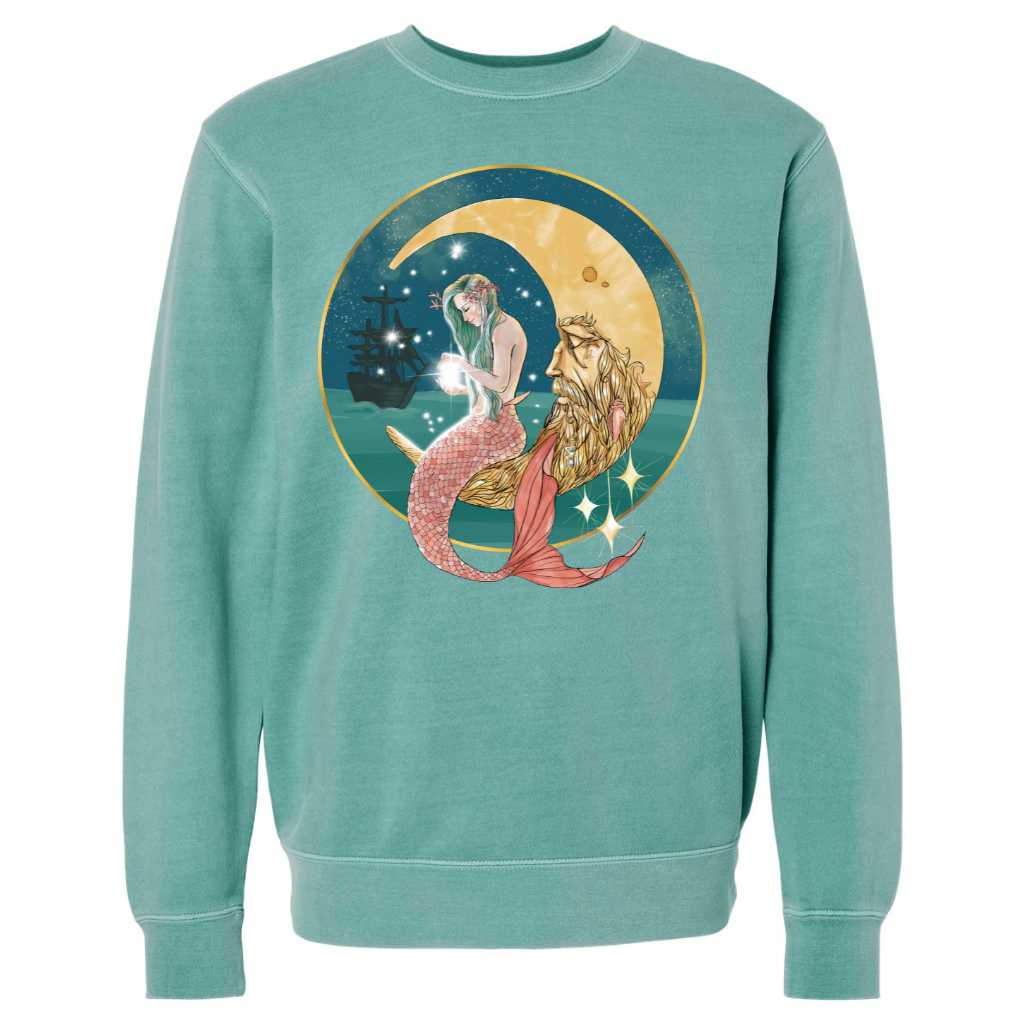 Mountains & Mermaids Mermaid In The Moon Crewneck Sweatshirt Small MM2222