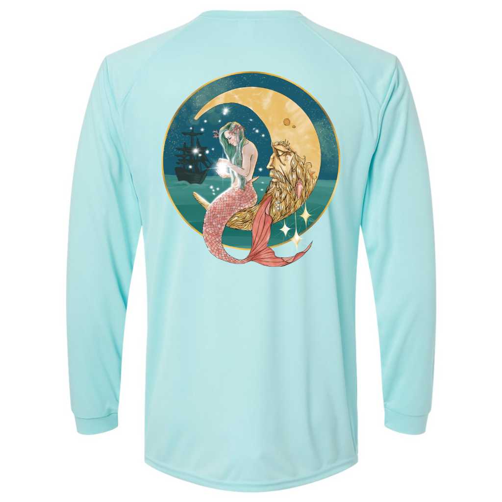 Mountains & Mermaids Mermaid In The Moon Performance Sun Shirt Small / Aqua MM2298