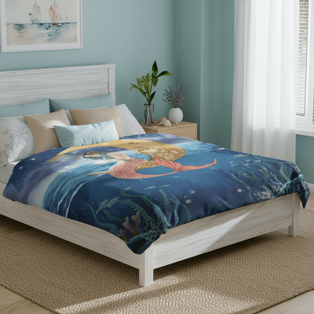 Mountains & Mermaids Mermaid In The Moon Plush Blanket