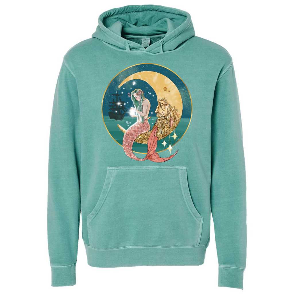 Mountains &amp; Mermaids Mermaid In The Moon Pullover Hoodie Small / Mint MM2324