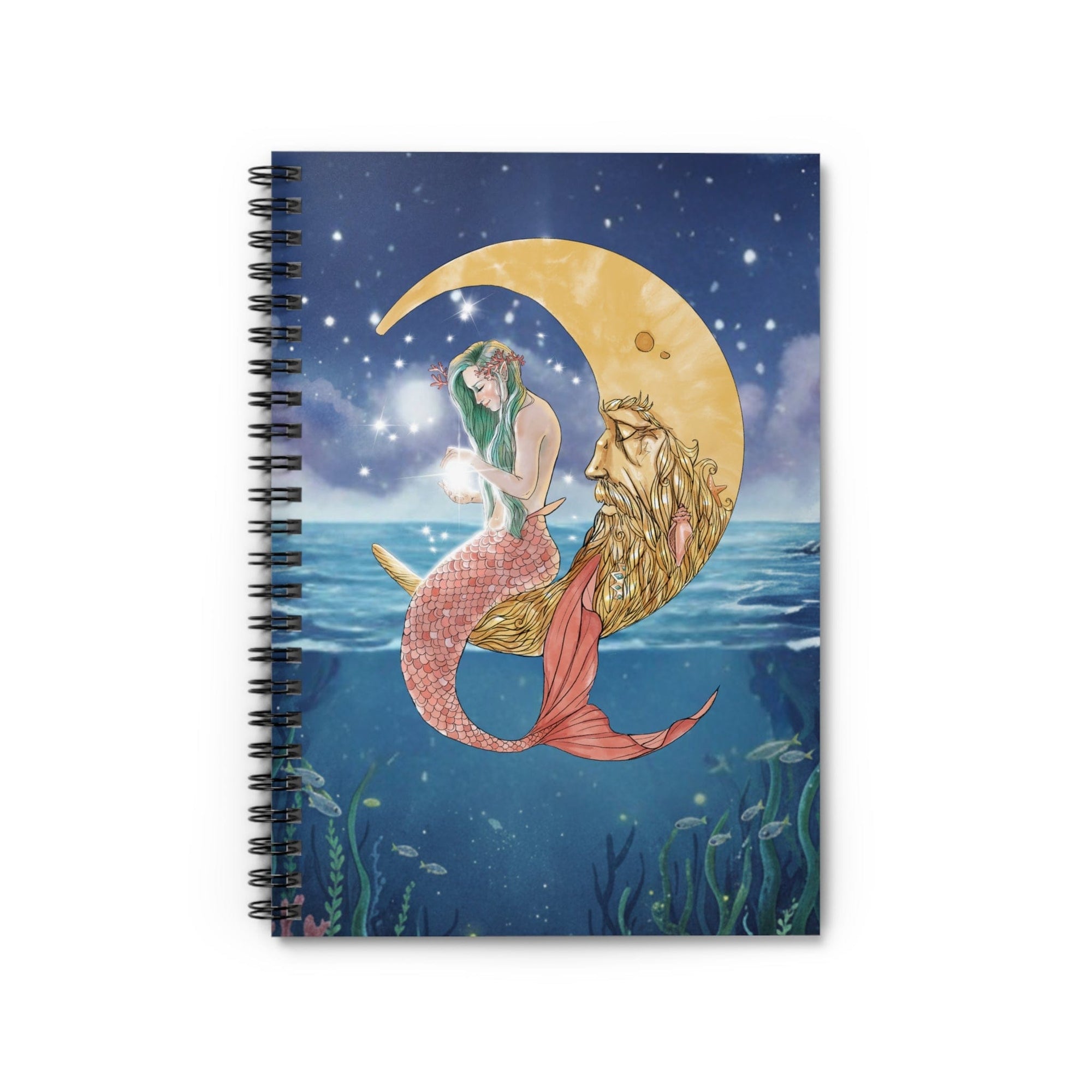 Mountains & Mermaids Mermaid In The Moon Spiral Notebook - Ruled Line One Size 32011574019877830286