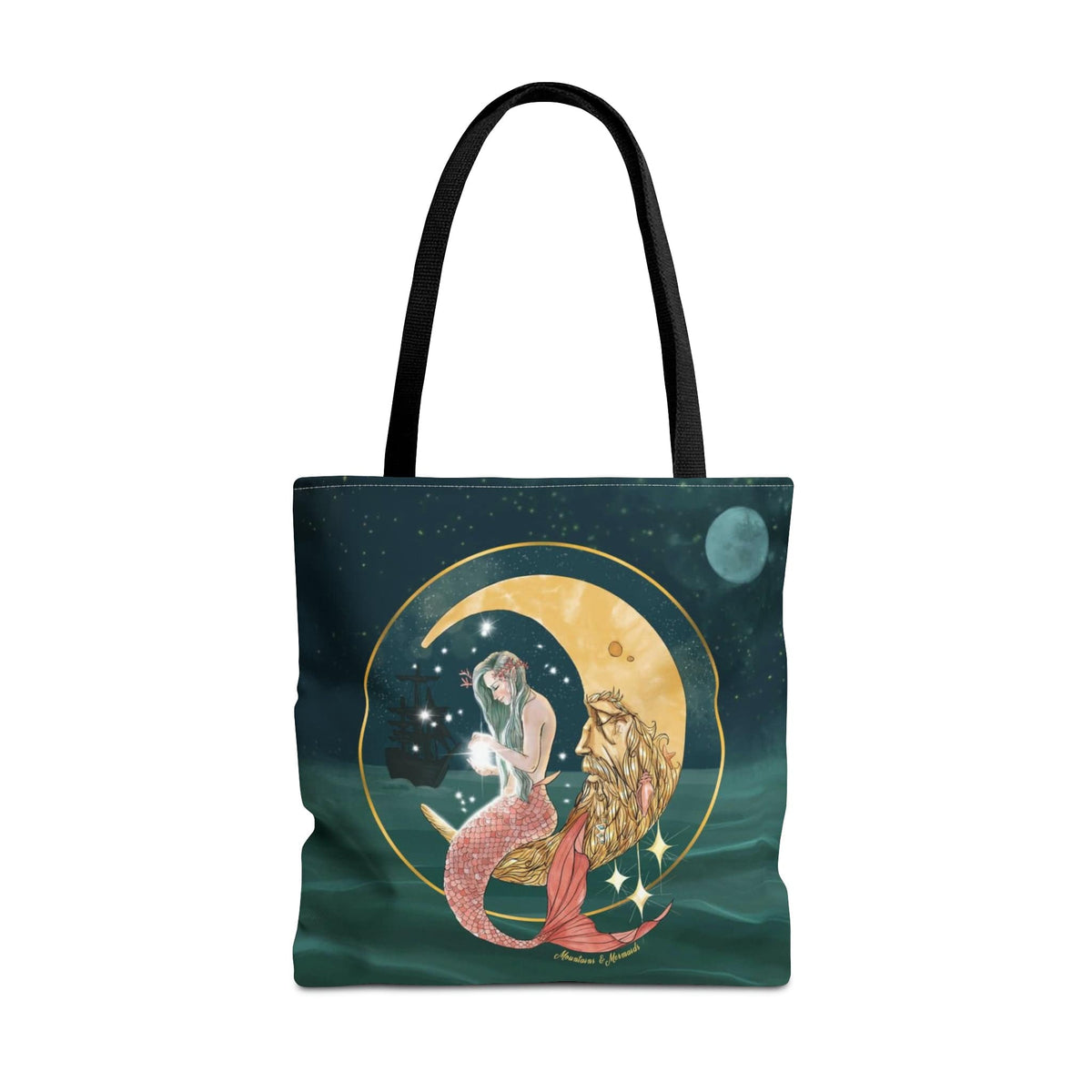 Mountains &amp; Mermaids Mermaid In The Moon Tote Bag 18&quot; × 18&#39;&#39; 21957274643544531675