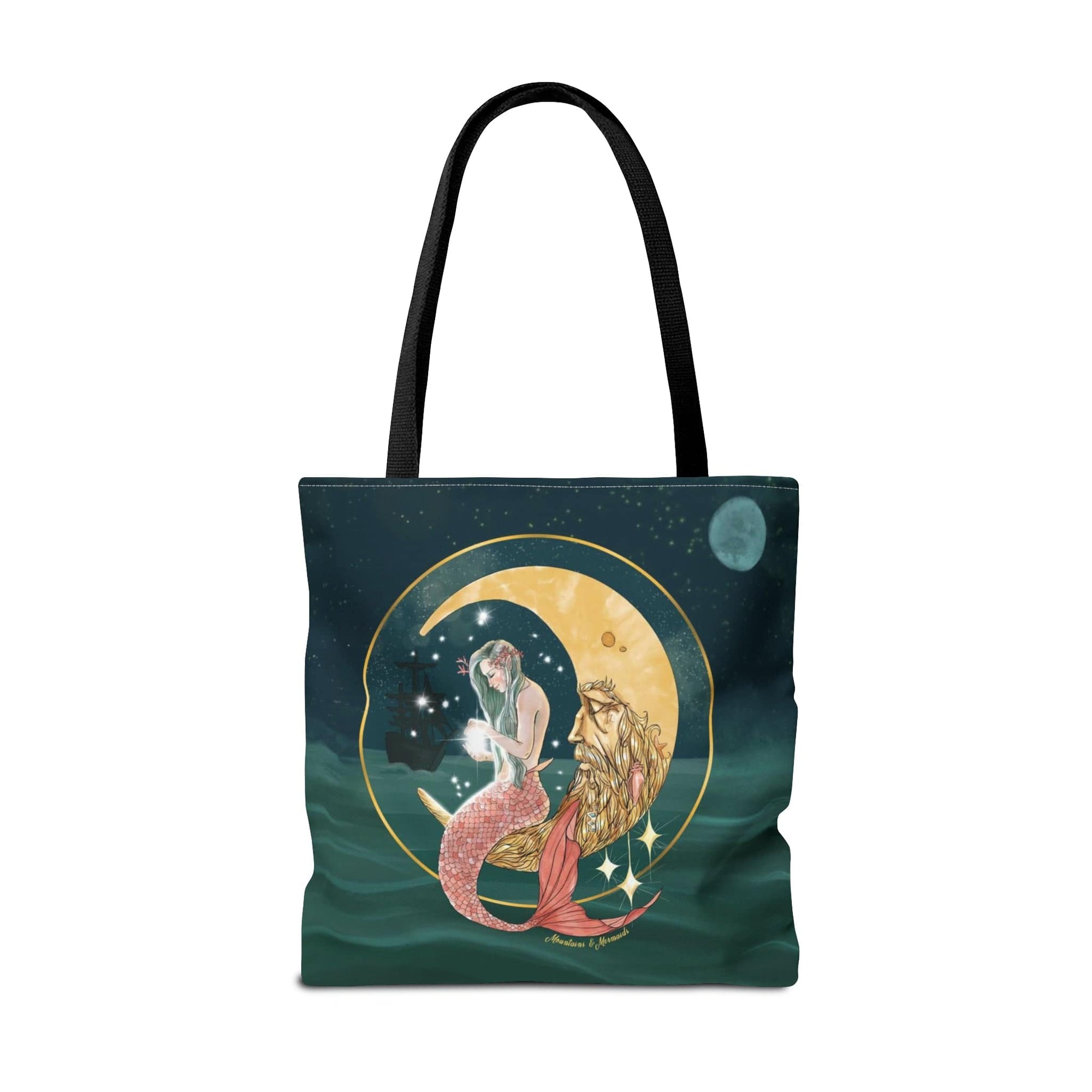 Mountains & Mermaids Mermaid In The Moon Tote Bag 18" × 18'' 21957274643544531675