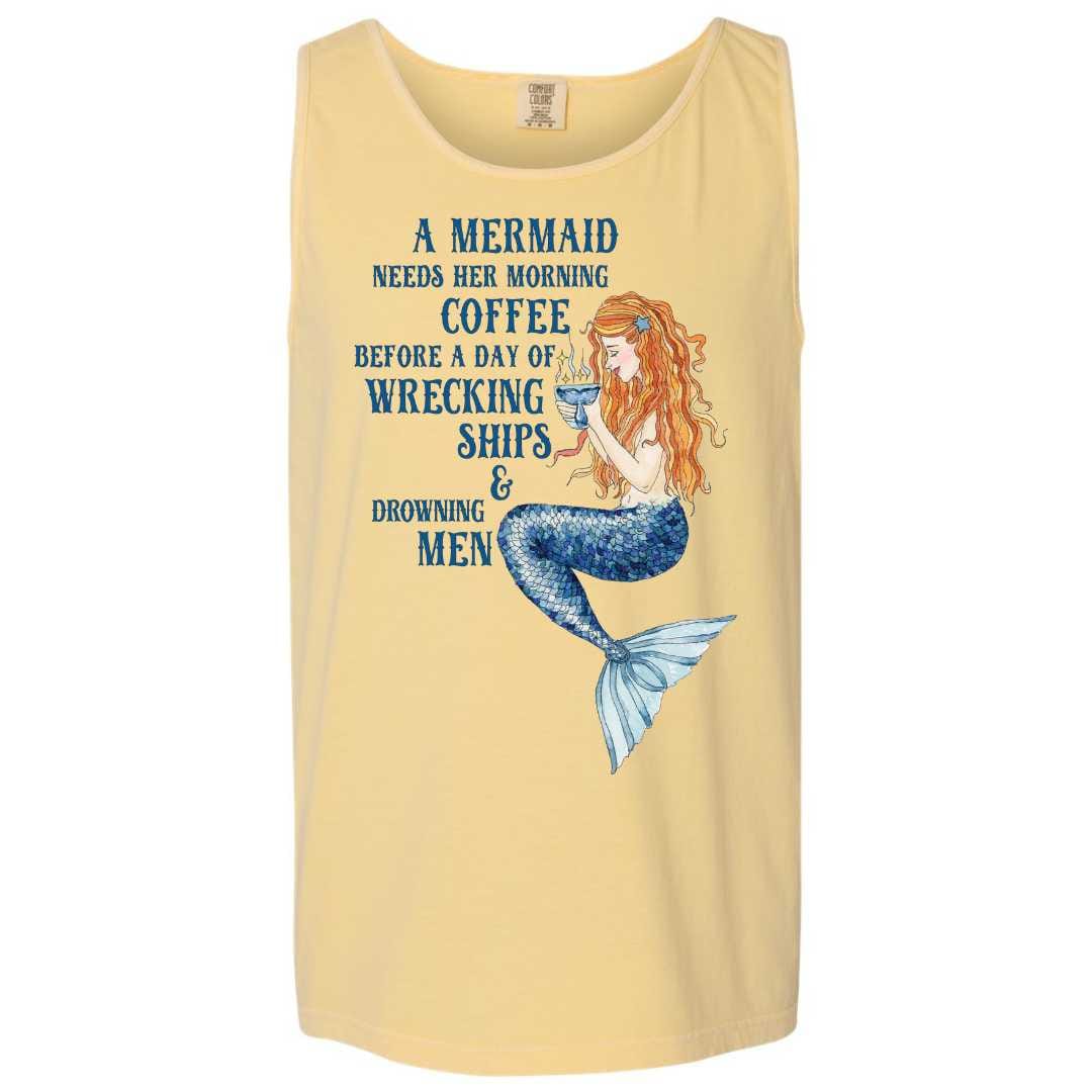 Mountains & Mermaids Mermaid's Brew Boyfriend Tank (Butter) Small MM4500