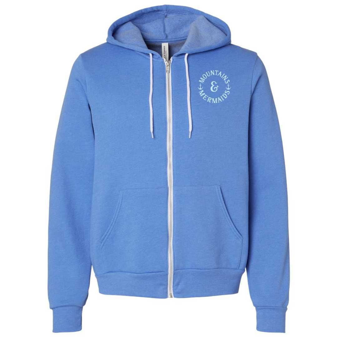 Mountains & Mermaids Mermaid’s Brew Fleece Zip Hoodie (Columbia Blue) Small MM1290