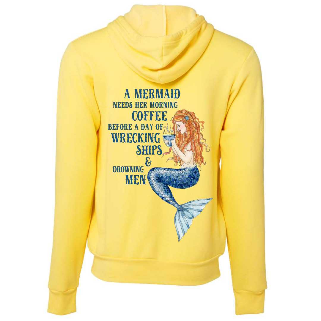 Mountains &amp; Mermaids Mermaid’s Brew Fleece Zip Hoodie (Yellow) Small MM4494