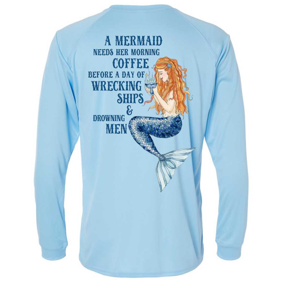 Mountains & Mermaids Mermaid's Brew Performance Sun Shirt (Blue Mist) Small MM2472