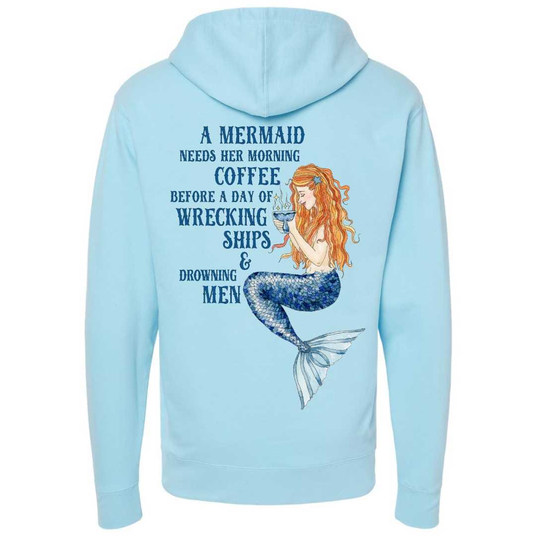 Mountains & Mermaids Mermaid's Brew Pullover Hoodie (Blue Mist) Small MM4482