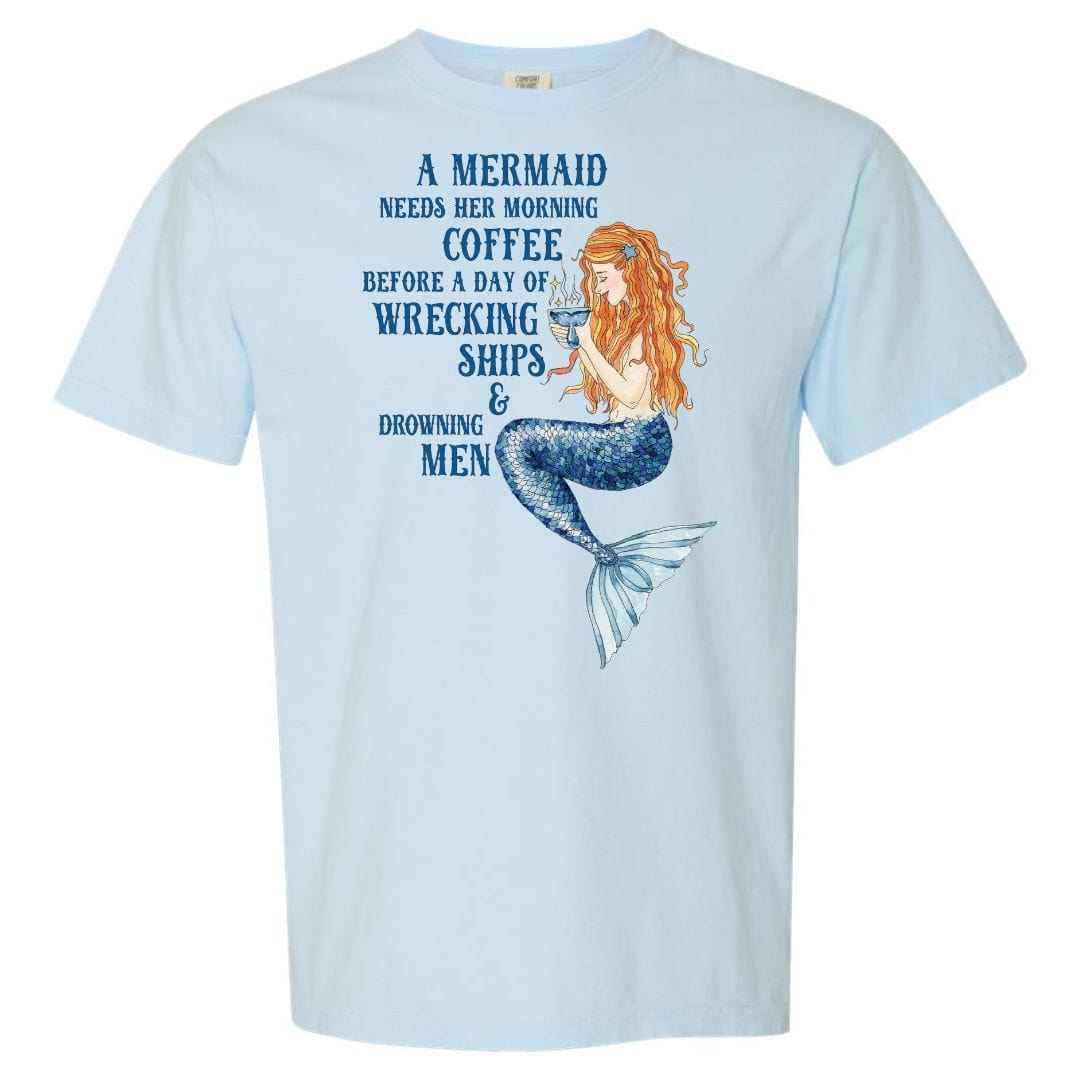 Mountains & Mermaids Mermaid's Brew Short Sleeve T-Shirt (Sky)