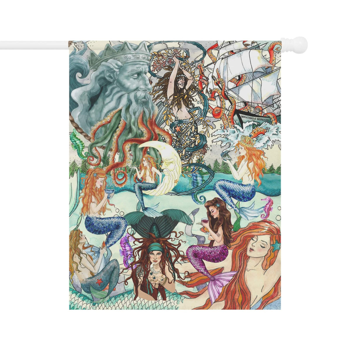 Mountains & Mermaids Mermaid Tribe Flag 24.5'' × 32'' 22375422388936143725