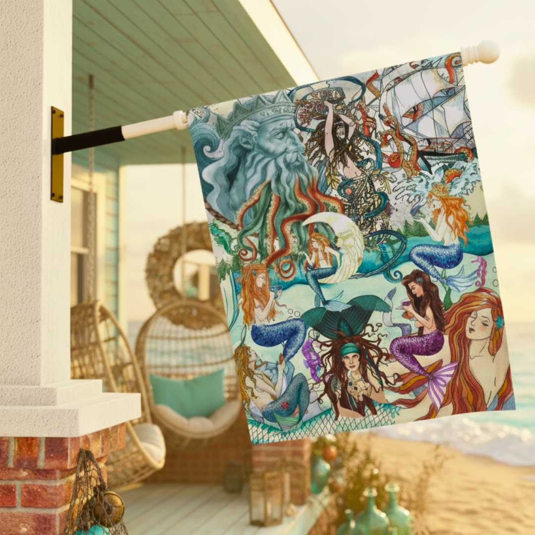 Mountains & Mermaids Mermaid Tribe Flag 24.5'' × 32'' 22375422388936143725