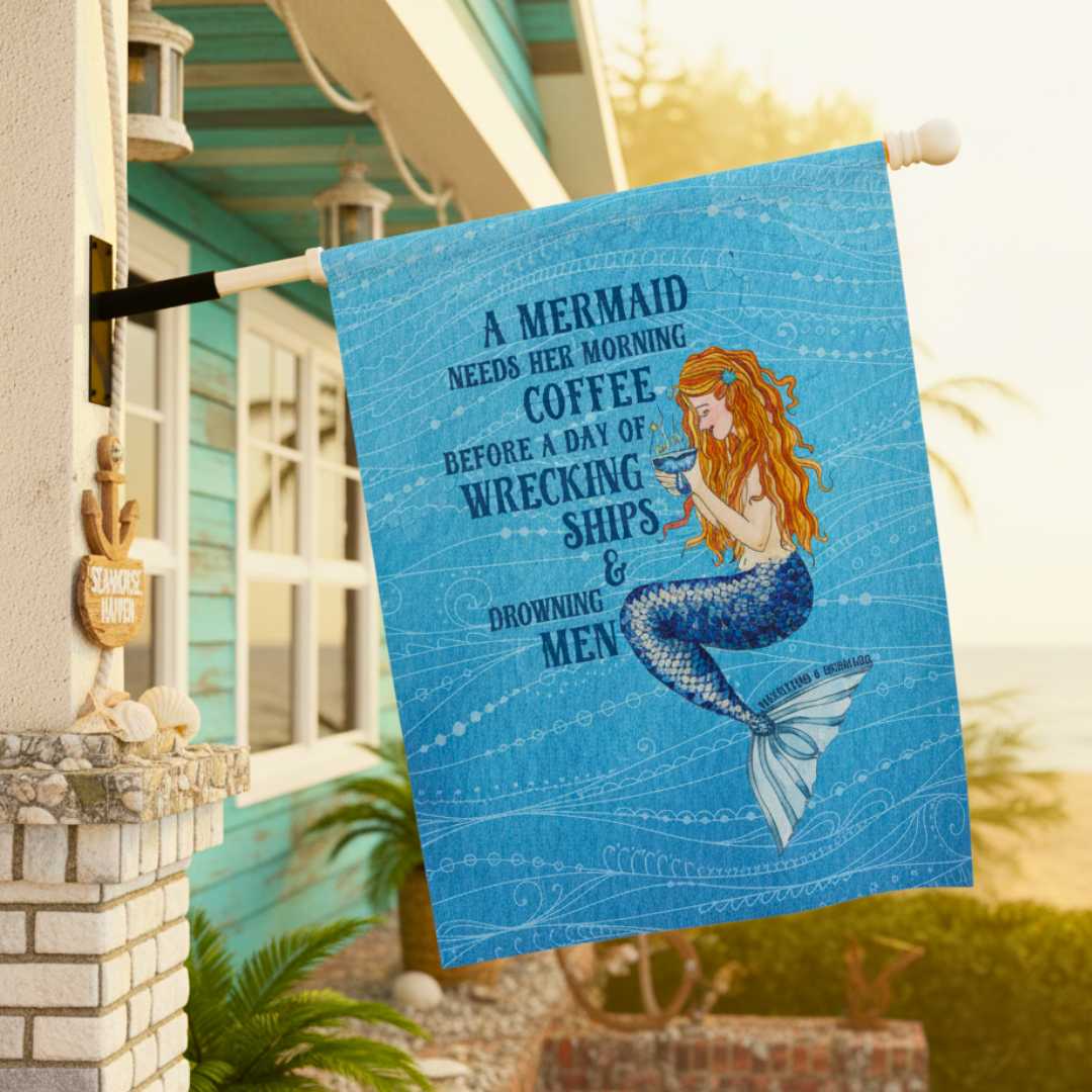 Mountains &amp; Mermaids Mermaids Brew Flag 24.5'' × 32'' 14683731009779537145