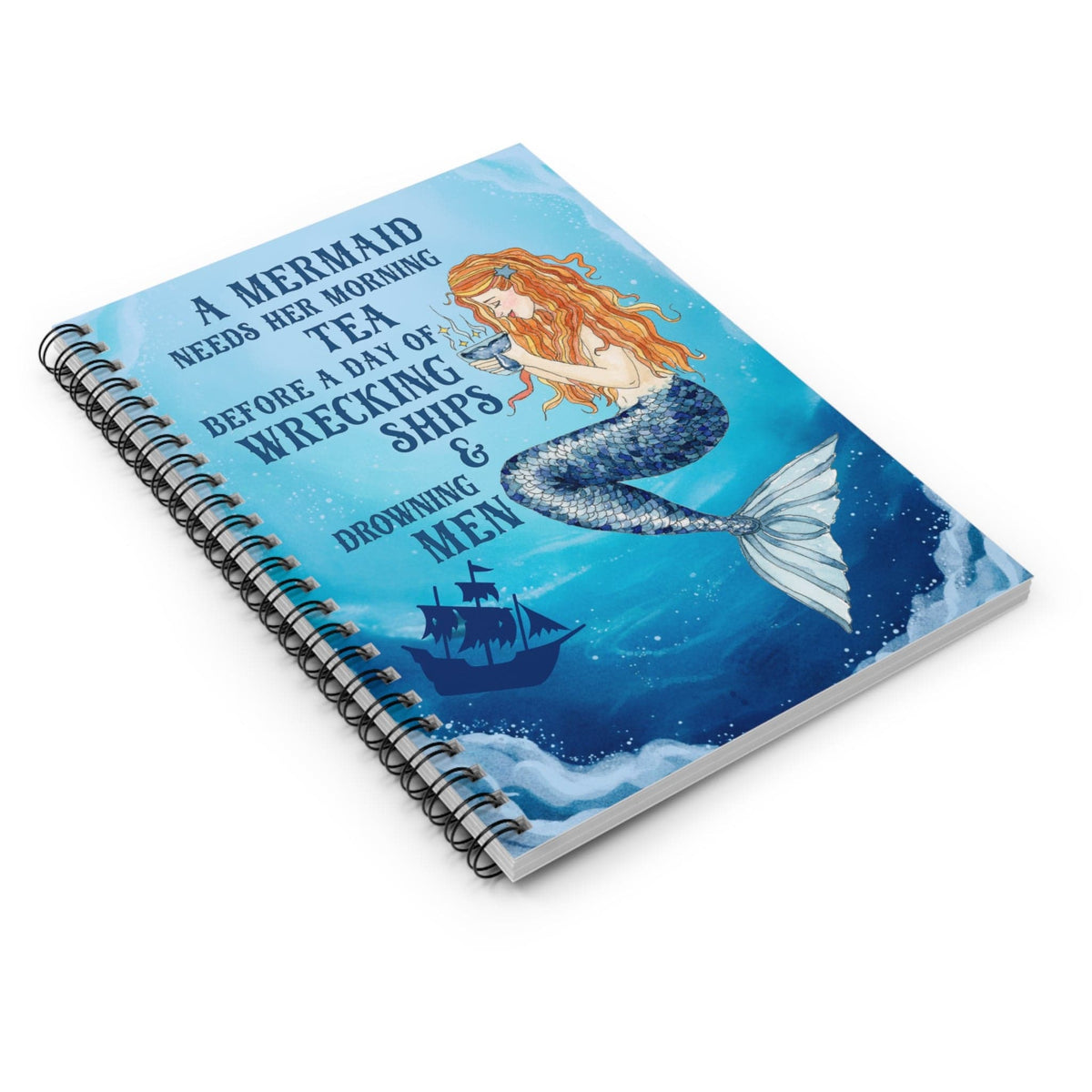Mountains & Mermaids Mermaids Brew Tea Spiral Notebook - Ruled Line One Size 17605484742549563582