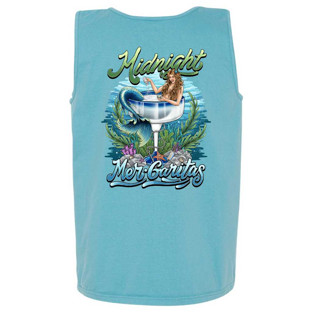 Mountains & Mermaids Midnight Mergarita Boyfriend Tank (Lagoon) Small MM2961