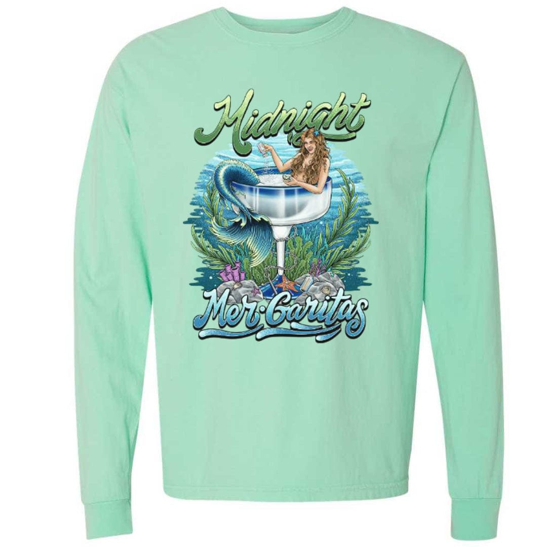 Mountains &amp; Mermaids Midnight Mergarita Long Sleeve T-Shirt (Island Reef) Small MM2991