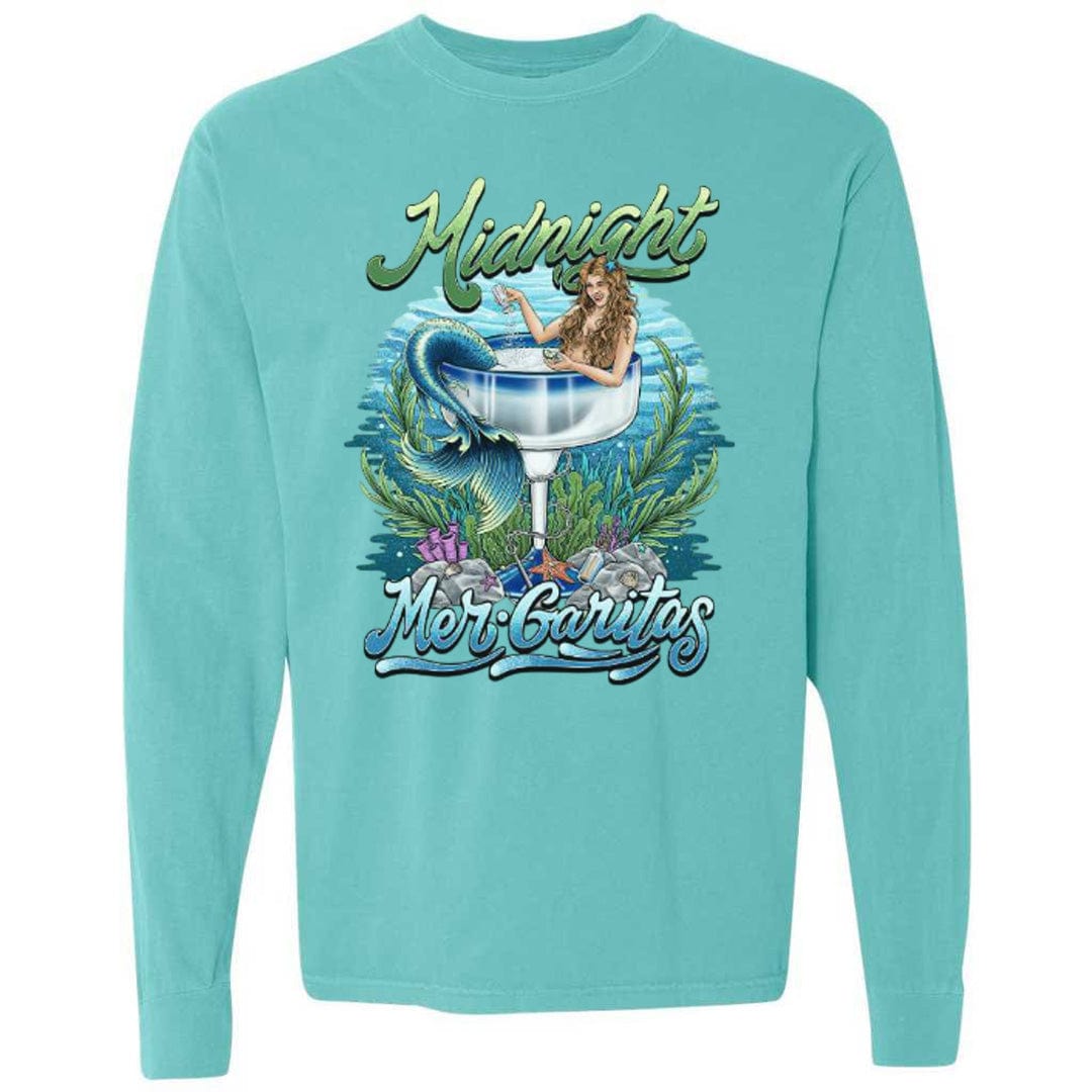 Mountains &amp; Mermaids Midnight Mergarita Long Sleeve T-Shirt (Lagoon) Small MM2997