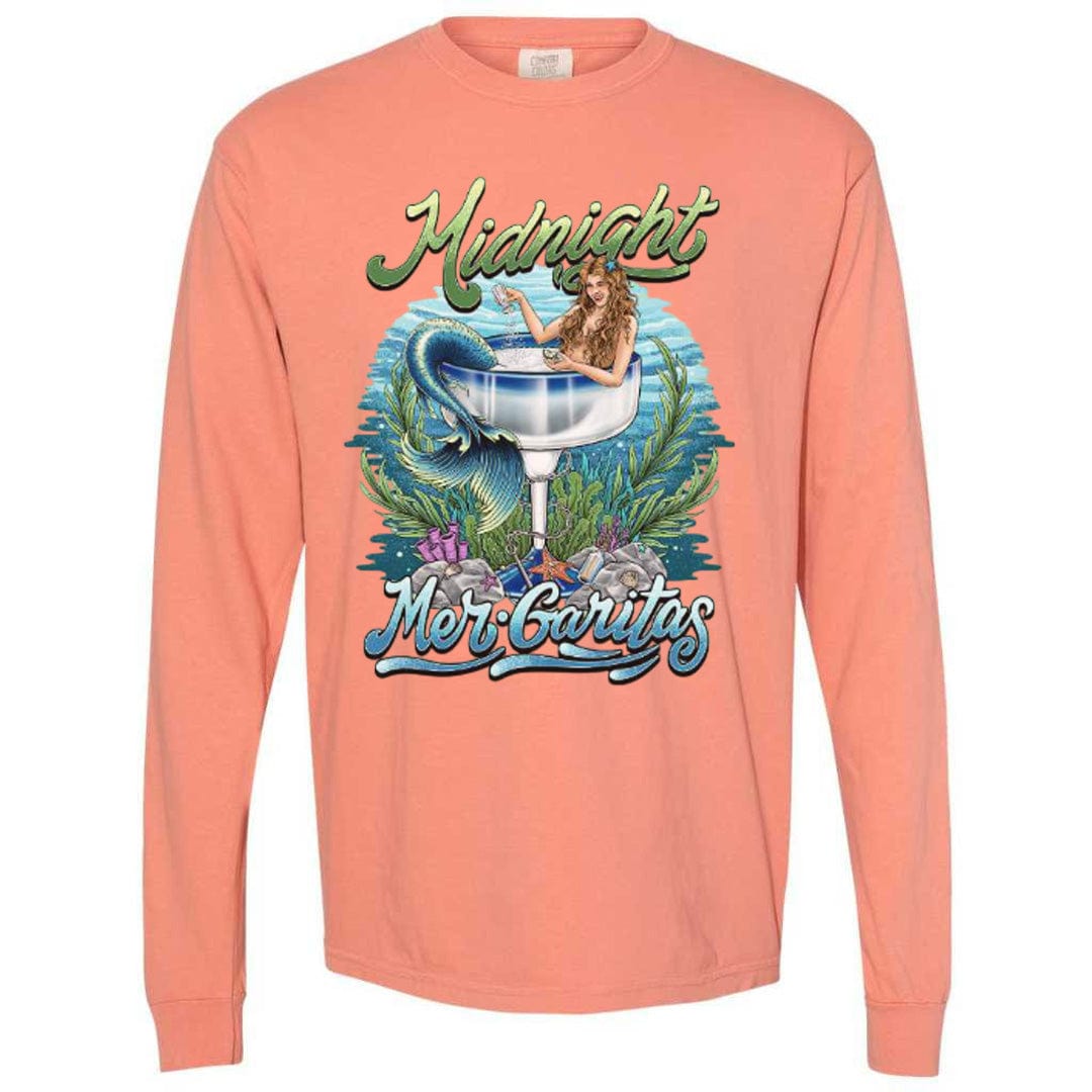 Mountains &amp; Mermaids Midnight Mergarita Long Sleeve T-Shirt (Terracotta) Small MM3003